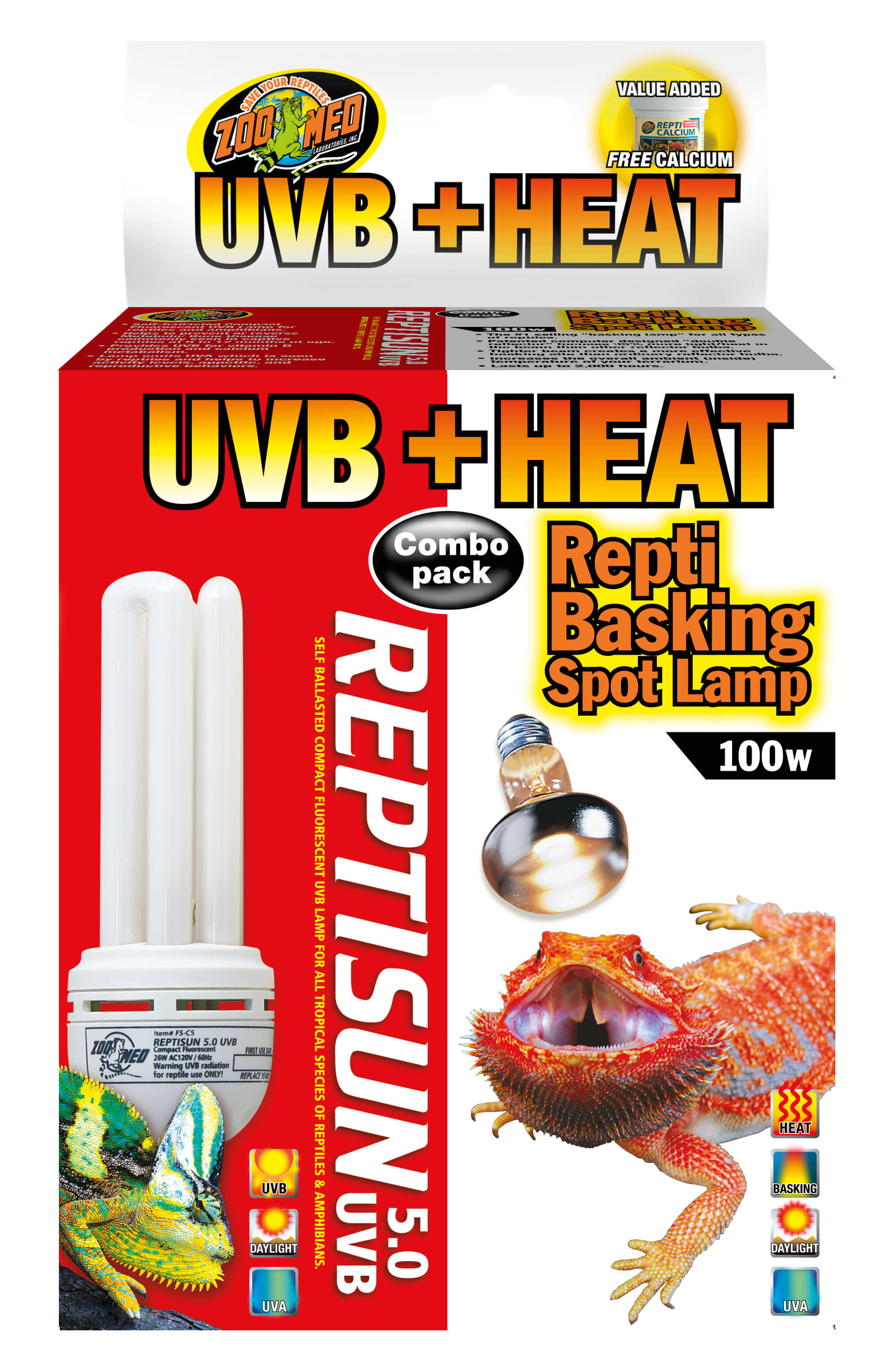 Лампа для террариума Zoo Med Heat + UVB Combo Pack Zoo Med
