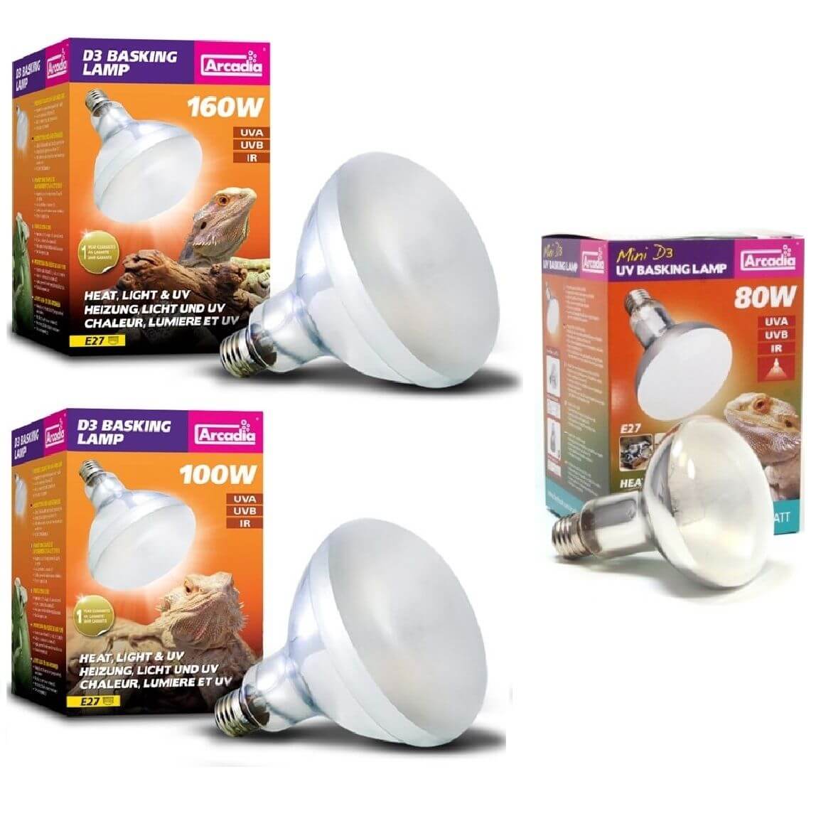 Arcadia d3 uv 2024 basking lamp 160w