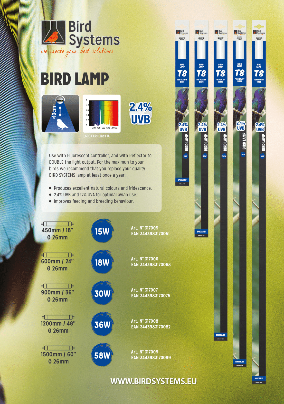 Лампы Bird Systems T8